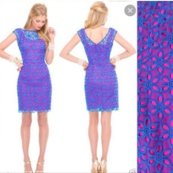 Lilly Pulitzer Dresses & Skirts - NWOT Lilly Pulitzer pink blue bodycon dress Womens 10